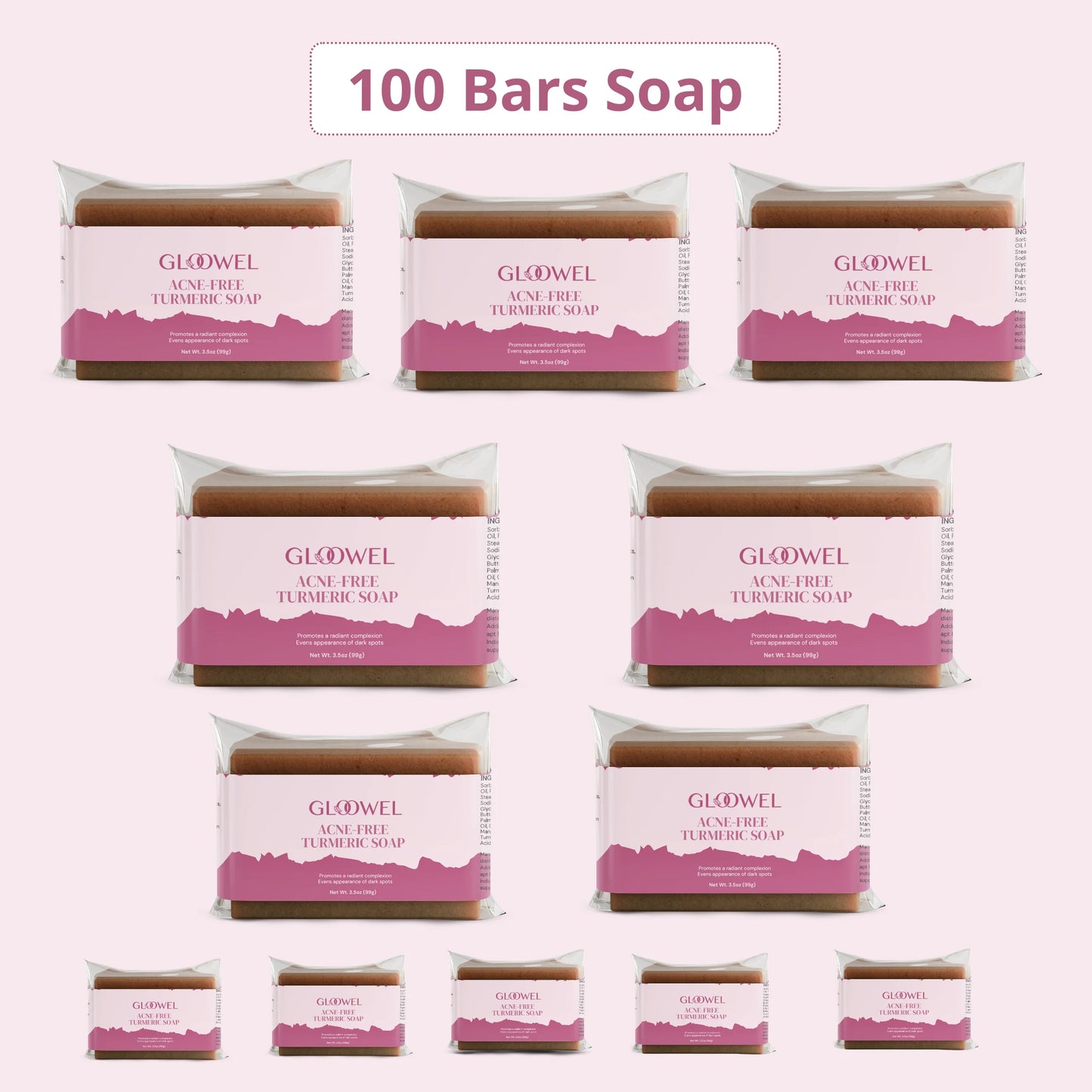 100 bars Kojic Acid & Turmeric Brightening Soap