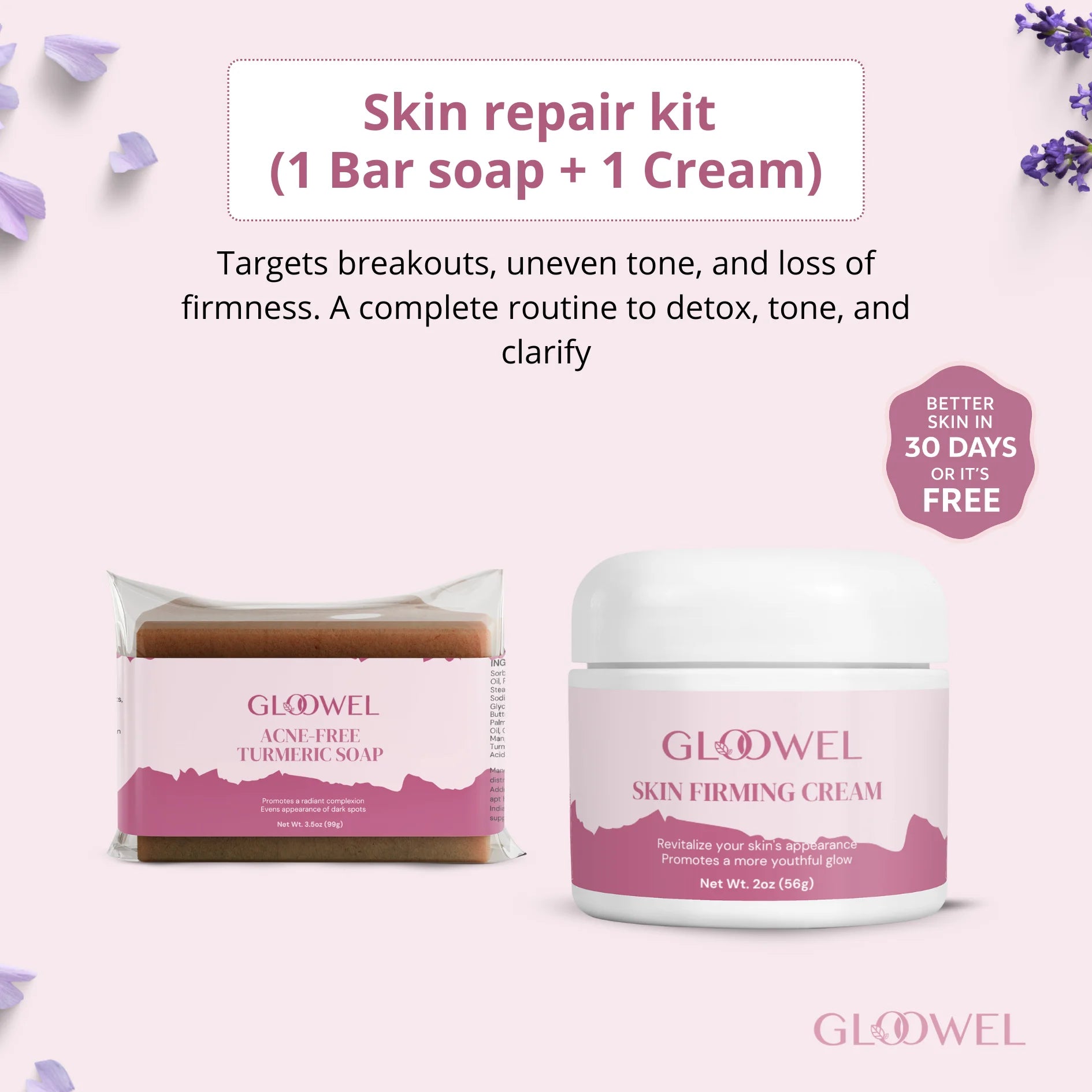 Skin repair kit (1 Bars soap + 1 Cream )